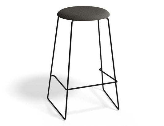 Hugo Bar Stool - Black - Fabric Seat - 67cm Kitchen Height - Anthracite Fabric Seat - B1111131279356182159359 1