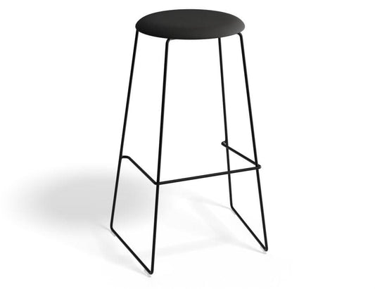 Hugo Bar Stool - Black - Fabric Seat - 77cm Bar Height - Anthracite Fabric Seat - B1111141279356182159564 1