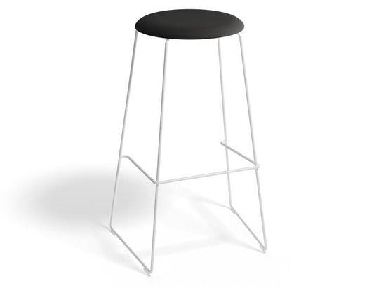 Hugo Bar Stool - White - Fabric Seat - 77cm Bar Height - Anthracite Fabric Seat - B1111142279356182159632 1