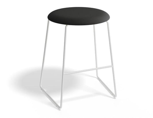 Hugo Low Stool - White - Fabric Seat - Anthracite Fabric Seat - B1111122279356182159212 1