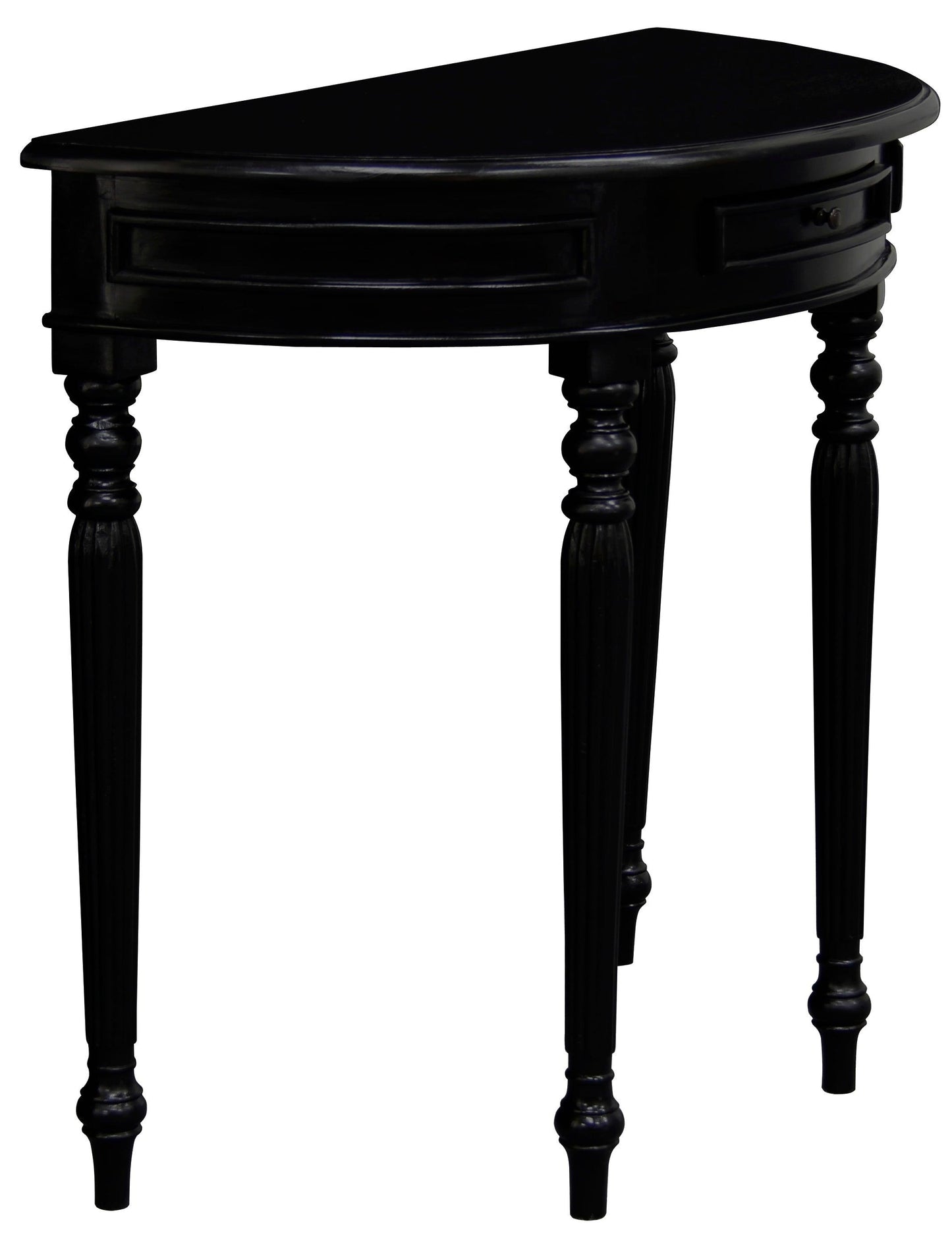 Huntley Turn Leg Half Round Sofa Table (Black) - TableT 28 (B)754169490942 5