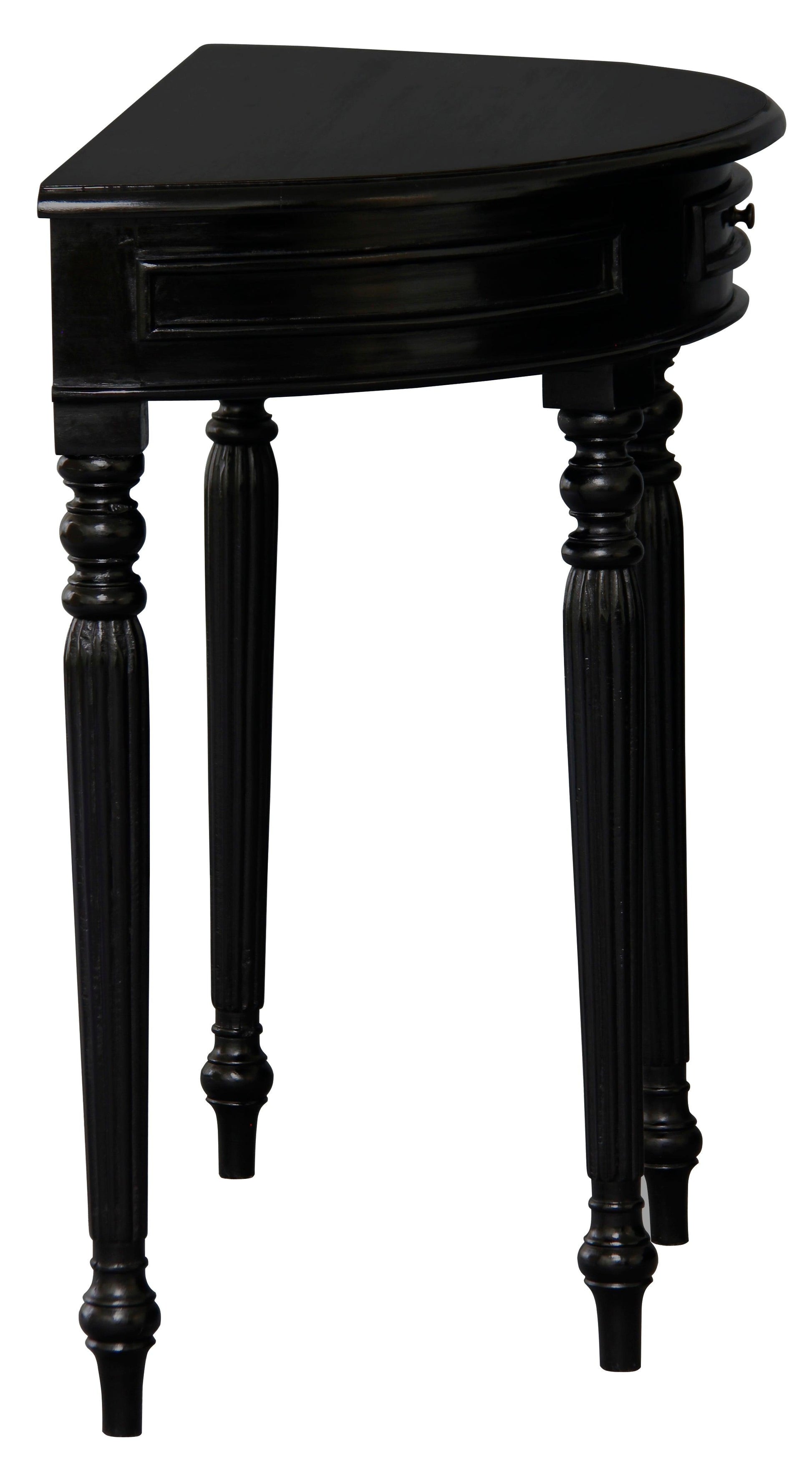 Huntley Turn Leg Half Round Sofa Table (Black) - TableT 28 (B)754169490942 4
