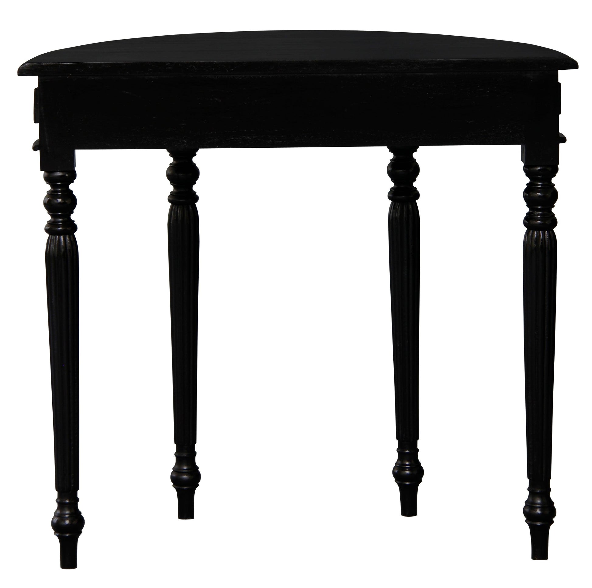 Huntley Turn Leg Half Round Sofa Table (Black) - TableT 28 (B)754169490942 3