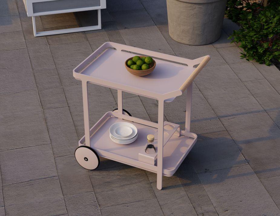 Imola Outdoor Bar Cart - Pale Pink Blush - C1410550029356182096258 5