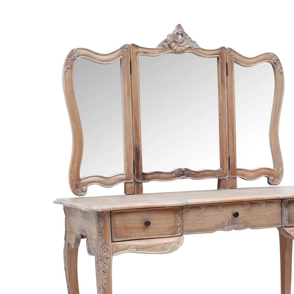 Large Paris Dressing Table - Weathered Oak - DresserMDST02LKDTER9360245000908 2