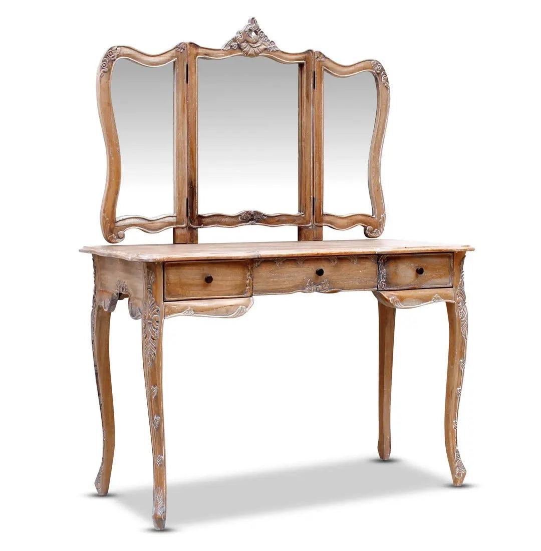 Large Paris Dressing Table - Weathered Oak - DresserMDST02LKDTER9360245000908 3