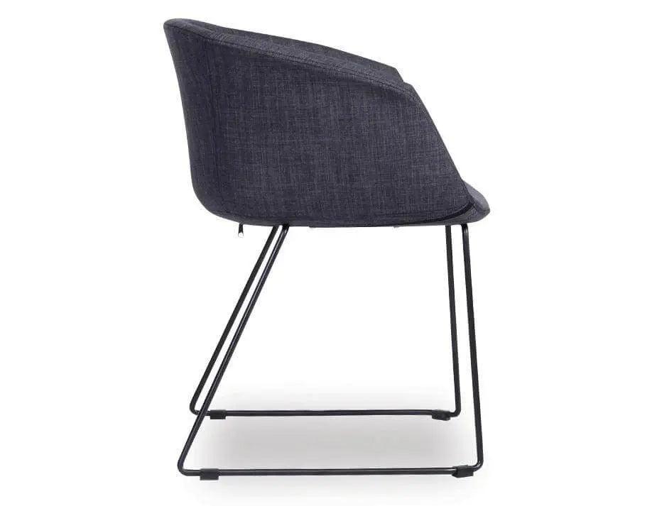 Level Lonsdale Arm Chair - Black Sled - Charcoal Fabric - ChairB1000901279356182009135 3