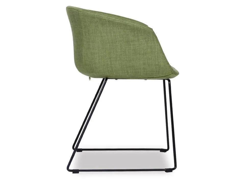 Level Lonsdale Arm Chair - Black Sled - Green Fabric - ChairB1000901449356182009159 4