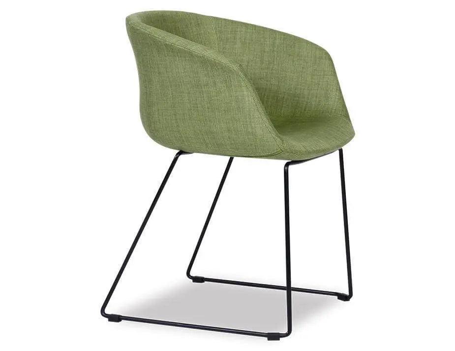 Level Lonsdale Arm Chair - Black Sled - Green Fabric - ChairB1000901449356182009159 6