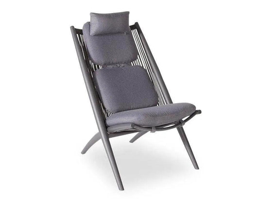 Level Minori Lounge Chair - Outdoor - Charcoal - Dark Grey Cushion - CushionC1410580759356182096418 1