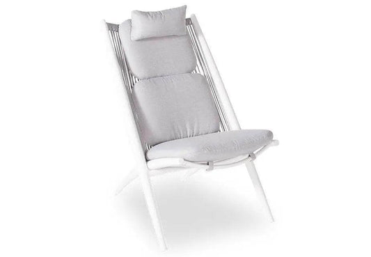 Level Minori Lounge Chair - Outdoor - White - Light Grey Cushion - ChairC1410580679356182096401 7