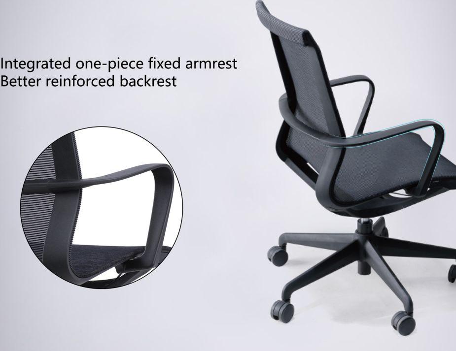 Lunar Low Back Office Chair - Black Frame - Black Mesh-Level-Prime Furniture