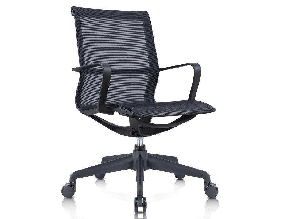 Lunar Low Back Office Chair - Black Frame - Black Mesh-Level-Prime Furniture