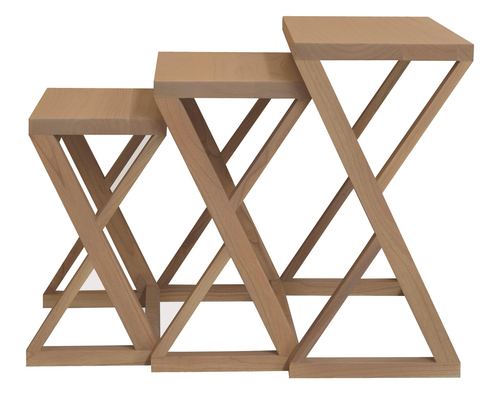 Manhattan Solid Mindi Nest of Table - Set of 3 (Natural) - TableNT 300 Z MD (NI)754169491116 3