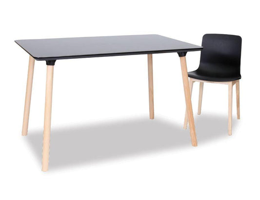 Massa Table - 120x80cm - Natural Legs - Black Top - B1251012279356182000835 1