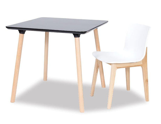 Massa Table - 80x80cm - Natural Legs - Black Top - B1251010279356182000859 1