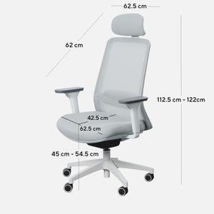 Mesh Office Chair - Cloud Grey with White Base - Office/Gaming ChairsOC8505-LF 6