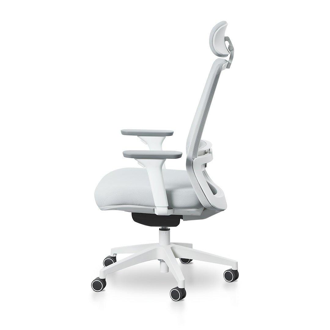 Mesh Office Chair - Cloud Grey with White Base - Office/Gaming ChairsOC8505-LF 8