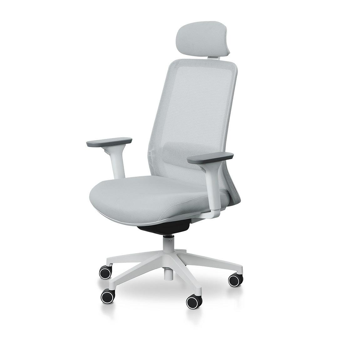 Mesh Office Chair - Cloud Grey with White Base - Office/Gaming ChairsOC8505-LF 3