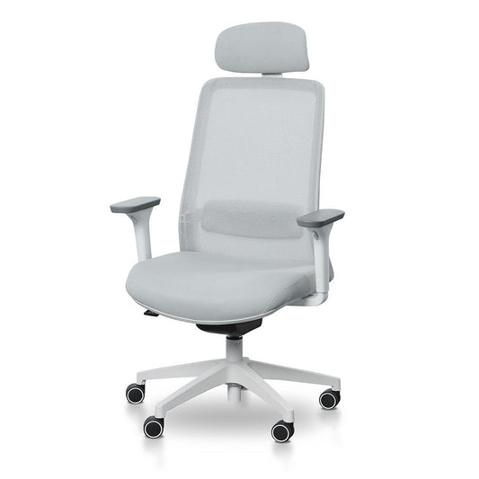 Mesh Office Chair - Cloud Grey with White Base - Office/Gaming ChairsOC8505-LF 1