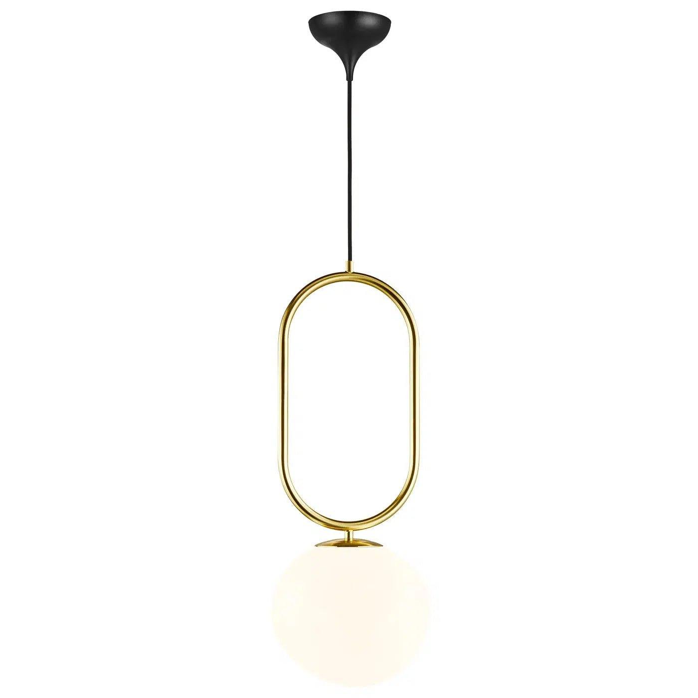 Nordlux Shapes 22 Pendant Brass Metal/Opal Glass E27-Pendant Light-Form Lighting-Prime Furniture