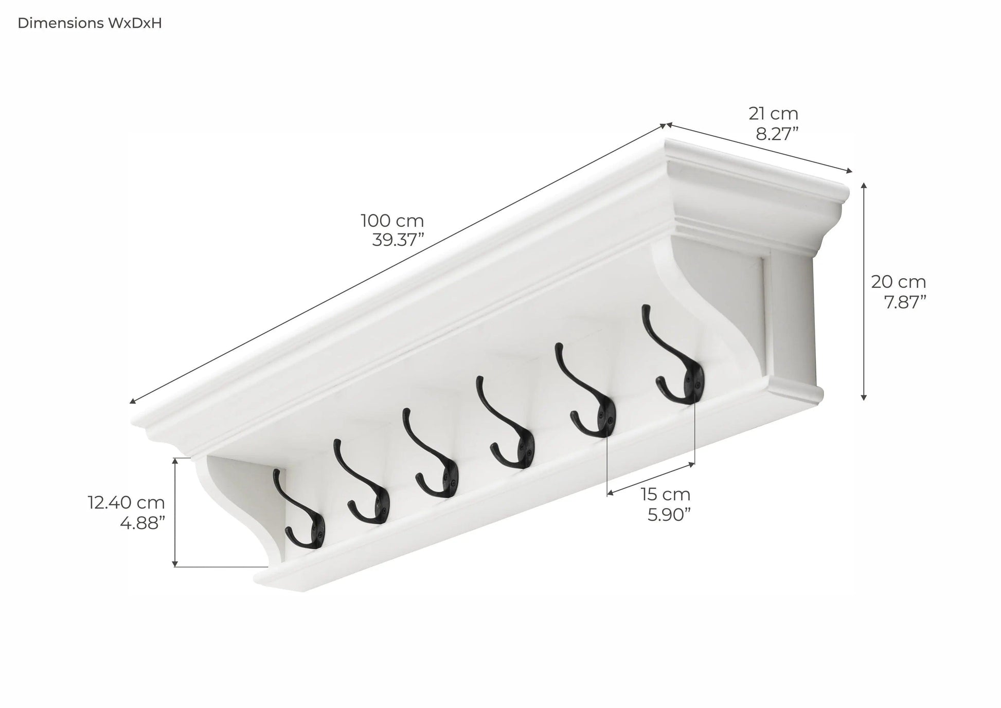 NovaSolo 6 Hook Coat Rack 100cm - Coat RackD1698994921002736 2