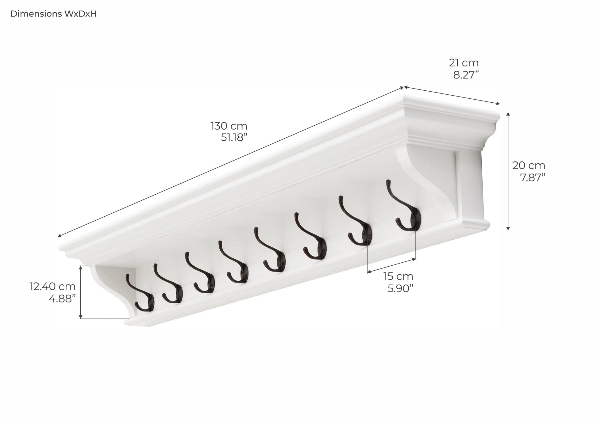 NovaSolo 8 Hook Coat Rack 130cm - Coat RackD1708994921002743 2