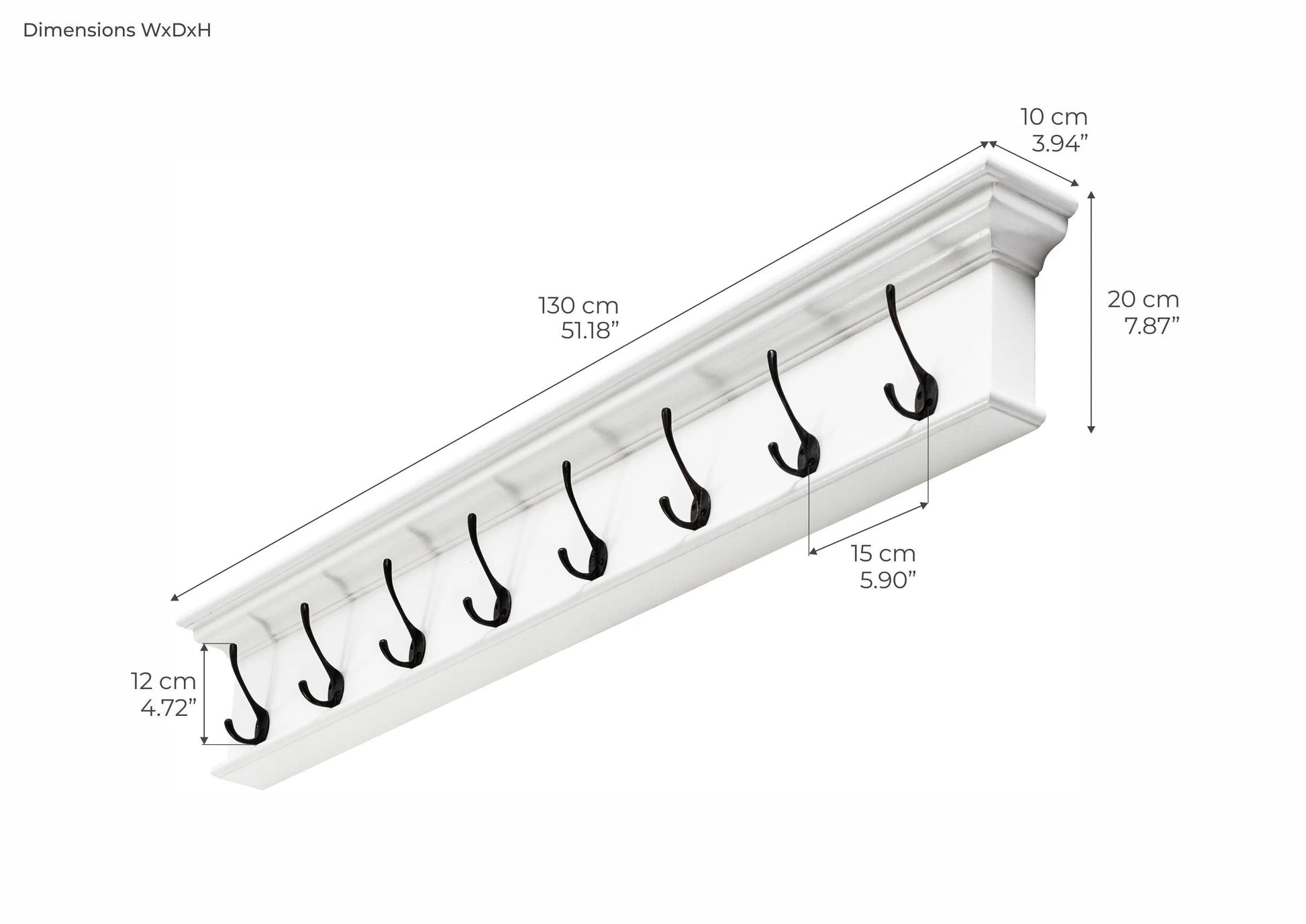 NovaSolo 8 Hook Coat Rack D161 - Coat RackD1618994921000909 2