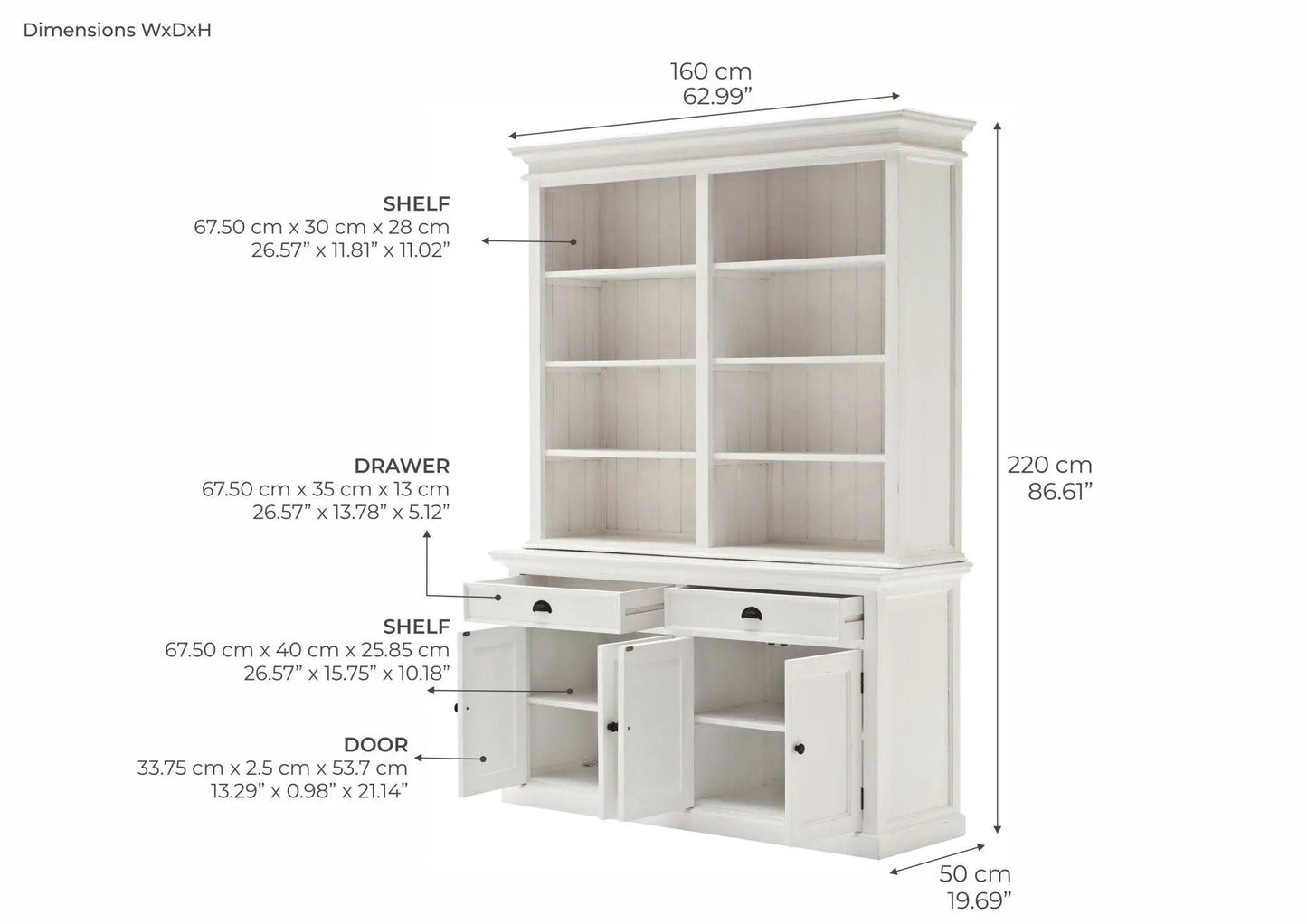 NovaSolo Hutch Bookcase Unit BCA599 - Book ShelfBCA5998994921000183 2