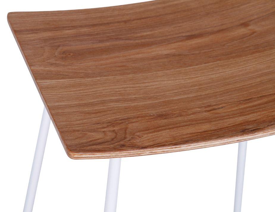 Hudson Stool - White - Natural-Level-Prime Furniture