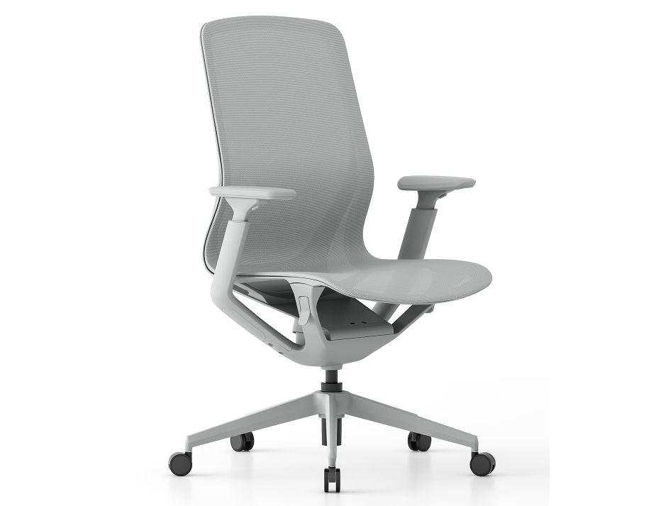 Gravity Ergonomic Office Chair - Light Grey Frame - Light Grey Mesh-Level-Prime Furniture