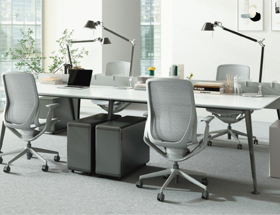 Gravity Ergonomic Office Chair - Light Grey Frame - Light Grey Mesh-Level-Prime Furniture