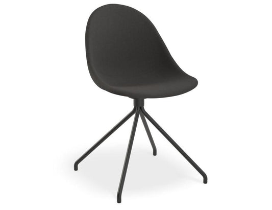 Pebble Anthracite Fabric Upholstered Chair - Pyramid Fixed Base - Black - C1005223039356182161673 1