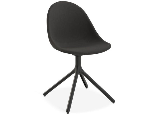 Pebble Anthracite Fabric Upholstered Chair - Swivel Base - Black - C1005225039356182161703 1