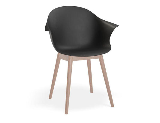 Pebble Armchair Black with Shell Seat - Natural Beechwood Base - C1005253279356182162380 1