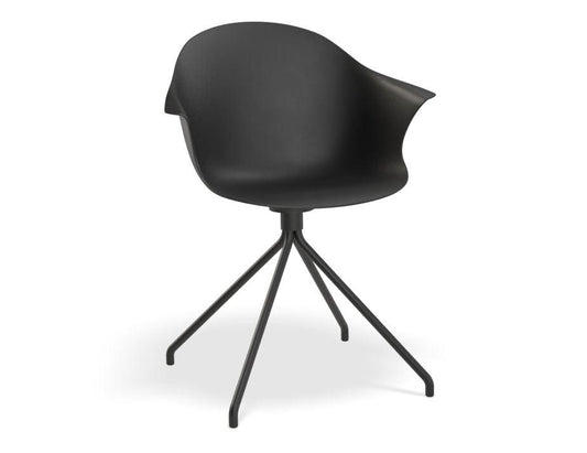 Pebble Armchair Black with Shell Seat - Pyramid Fixed Base - C1005254279356182162465 1