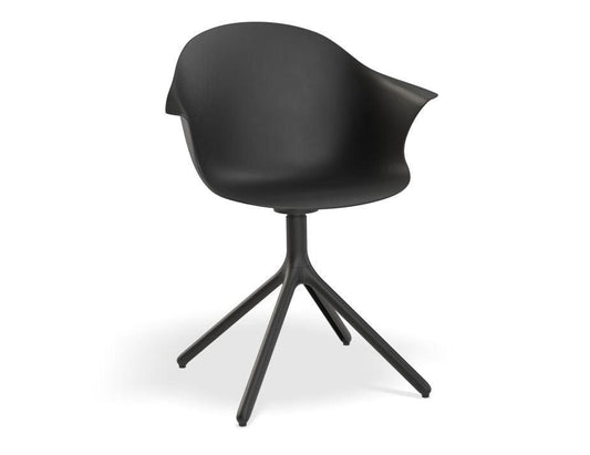 Pebble Armchair Black with Shell Seat - Swivel Base - C1005258279356182162786 1