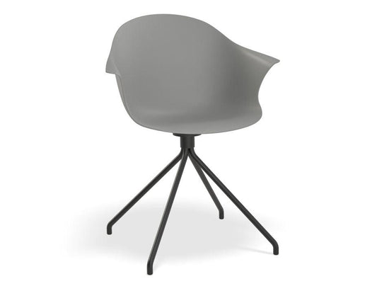 Pebble Armchair Grey with Shell Seat - Pyramid Fixed Base - C1005254449356182162496 1