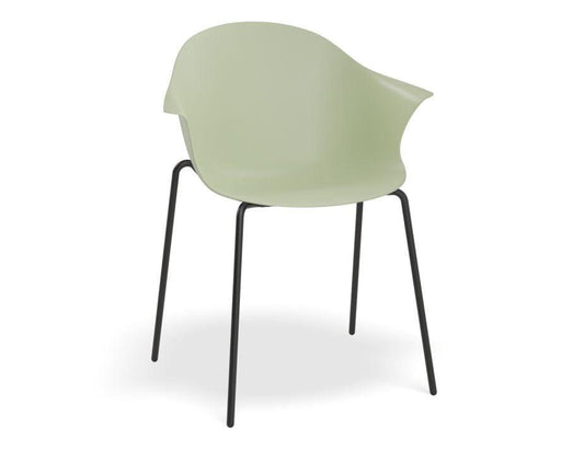 Pebble Armchair Mint Green with Shell Seat - 4 Post Base with Black Legs - C1005252379356182162328 1