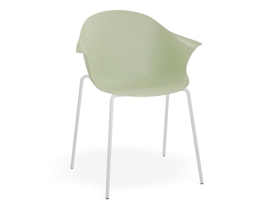 Pebble Armchair Mint Green with Shell Seat - 4 Post Base with White Legs - C1005251379356182162243 1