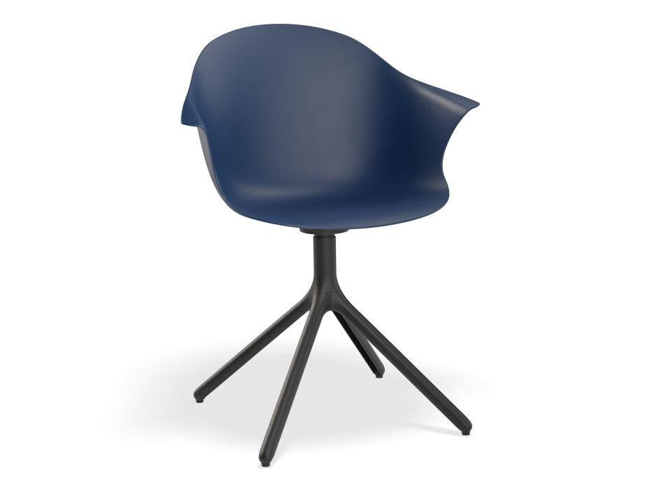 Pebble Armchair Navy Blue with Shell Seat - 4 Post Base with Black Legs - C1005252549356182162342 7