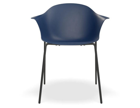 Pebble Armchair Navy Blue with Shell Seat - 4 Post Base with Black Legs - C1005252549356182162342 1