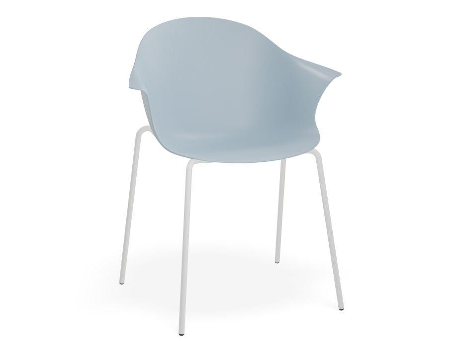 Pebble Armchair Pale Blue with Shell Seat - 4 Post Base with Black Legs - C1005252299356182162311 3