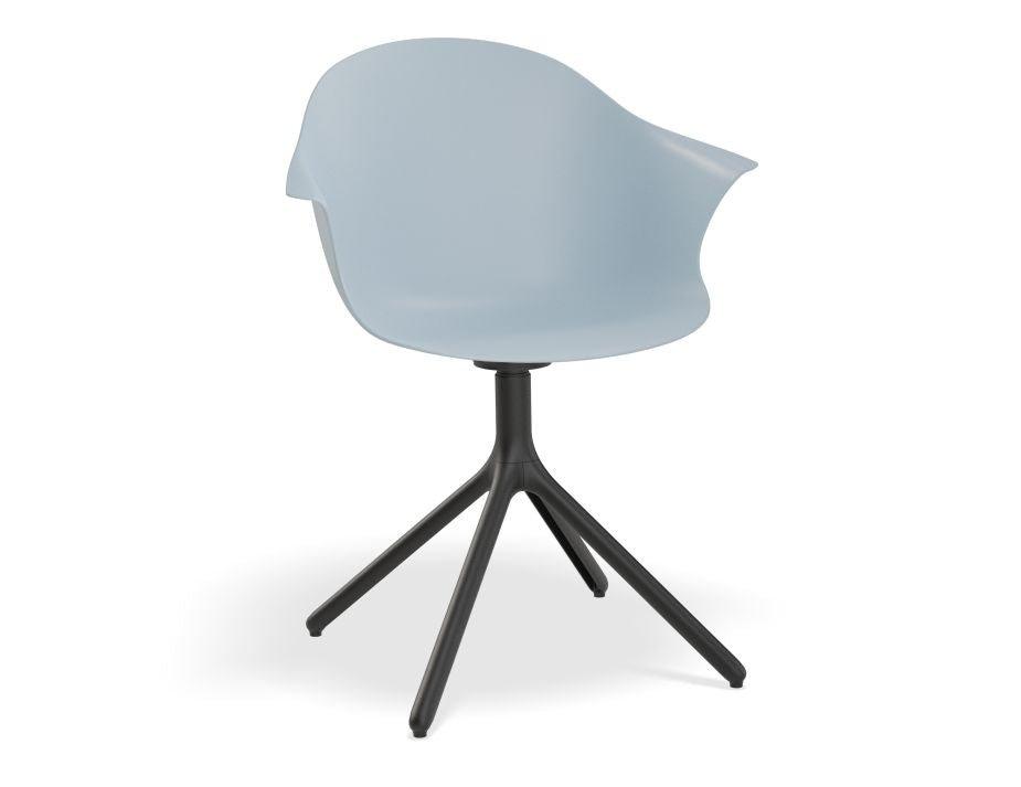 Pebble Armchair Pale Blue with Shell Seat - 4 Post Base with White Legs - C1005251299356182162236 7