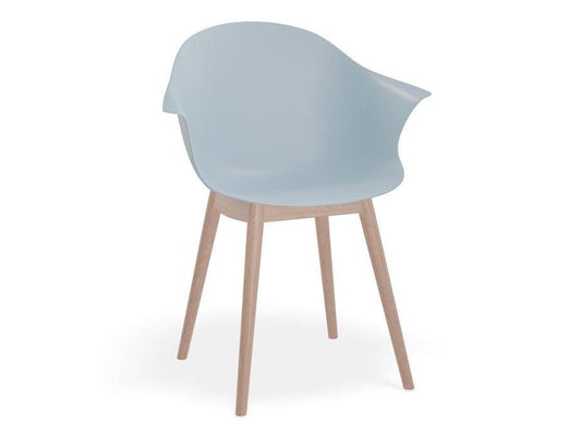 Pebble Armchair Pale Blue with Shell Seat - Natural Beechwood Base - C1005253299356182162397 1