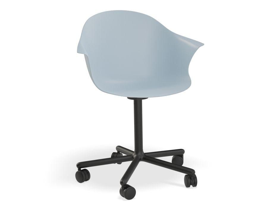 Pebble Armchair Pale Blue with Shell Seat - Swivel Base with Castors - C1005259299356182162878 1