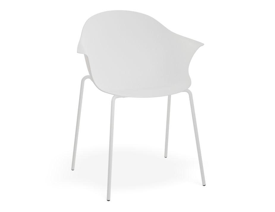 Pebble Armchair White with Shell Seat - 4 Post Base with Black Legs - C1005252679356182162366 3