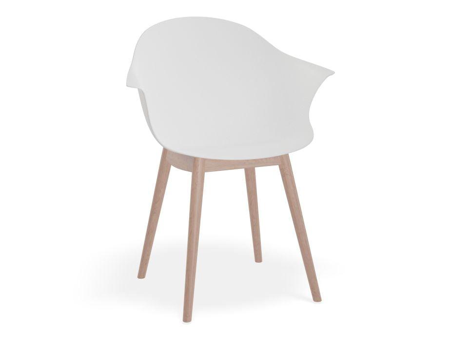 Pebble Armchair White with Shell Seat - 4 Post Base with Black Legs - C1005252679356182162366 2