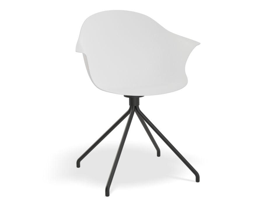 Pebble Armchair White with Shell Seat - 4 Post Base with Black Legs - C1005252679356182162366 7