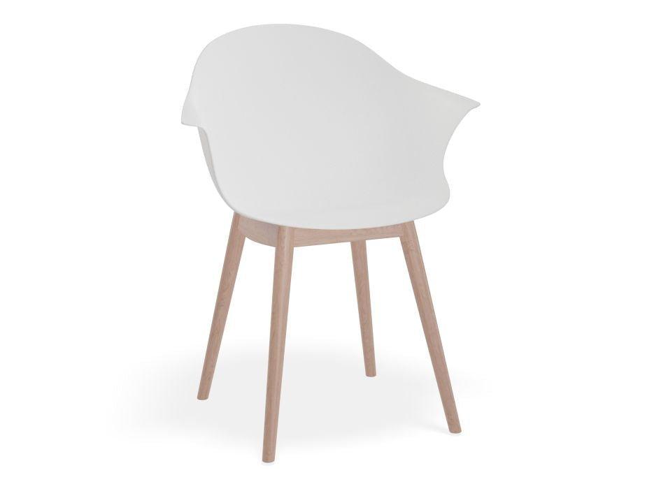 Pebble Armchair White with Shell Seat - Natural Beechwood Base - C1005253679356182162441 1